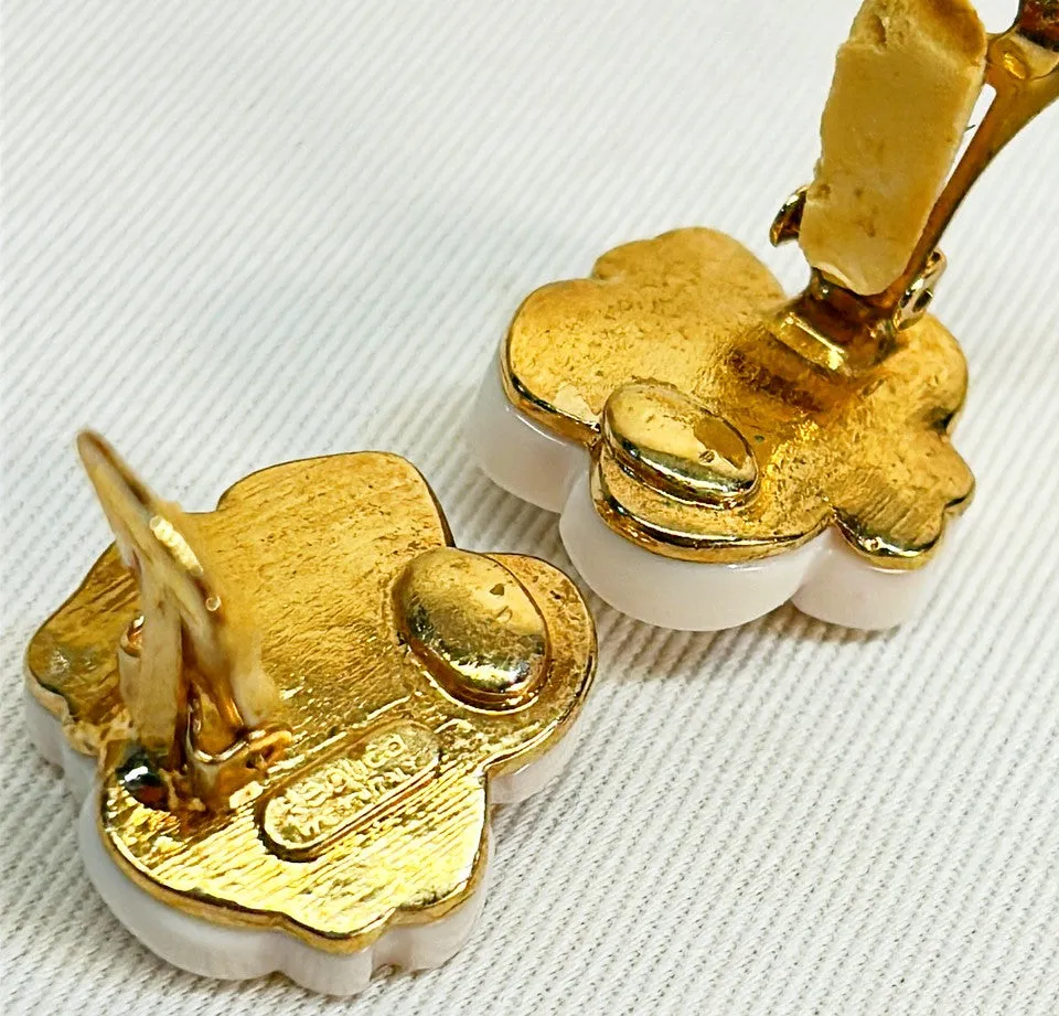1970s couture style clip on earrings.