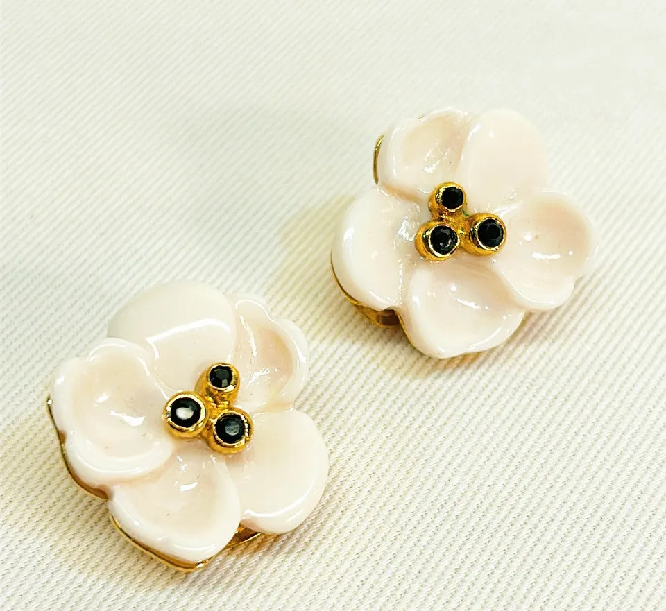 1970s couture style clip on earrings.