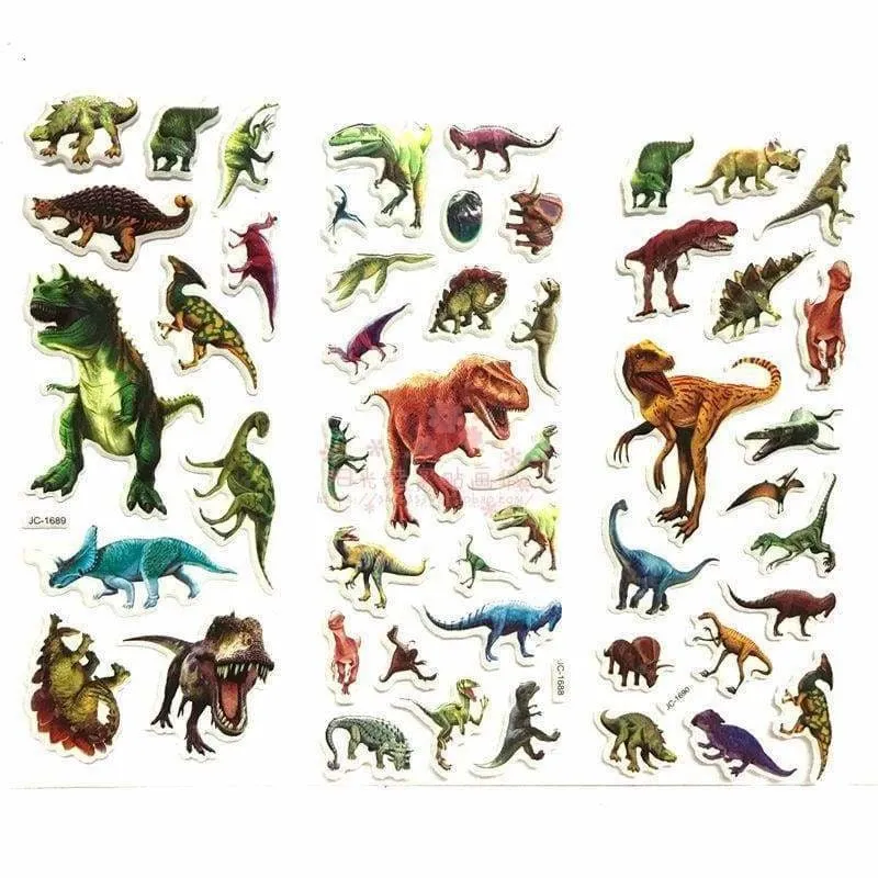 3D Colorful Dinosaur Stickers kids