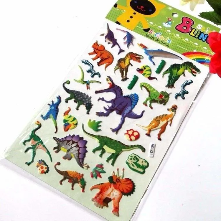 3D Colorful Dinosaur Stickers kids
