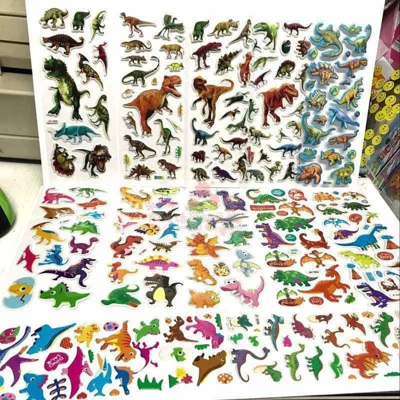 3D Colorful Dinosaur Stickers kids