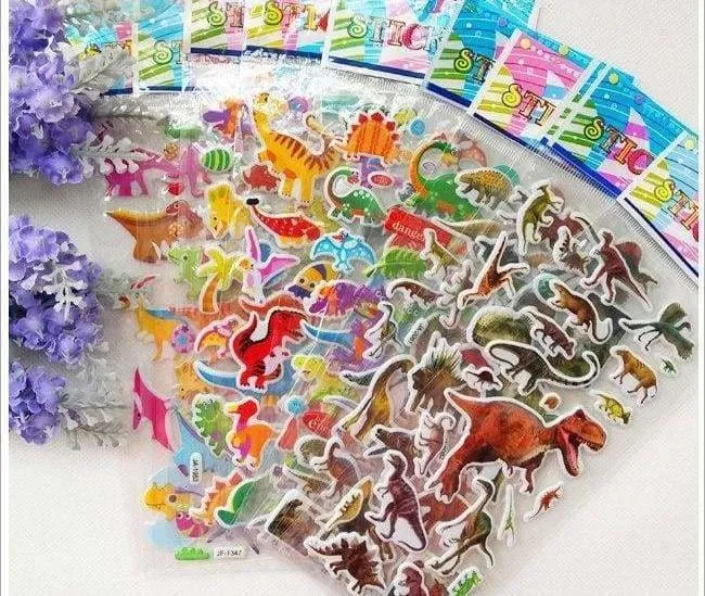 3D Colorful Dinosaur Stickers kids