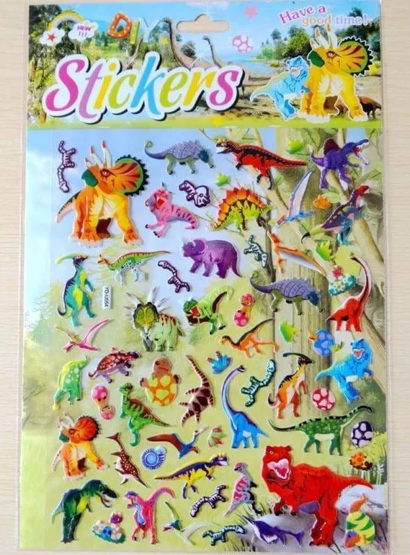 3D Colorful Dinosaur Stickers kids