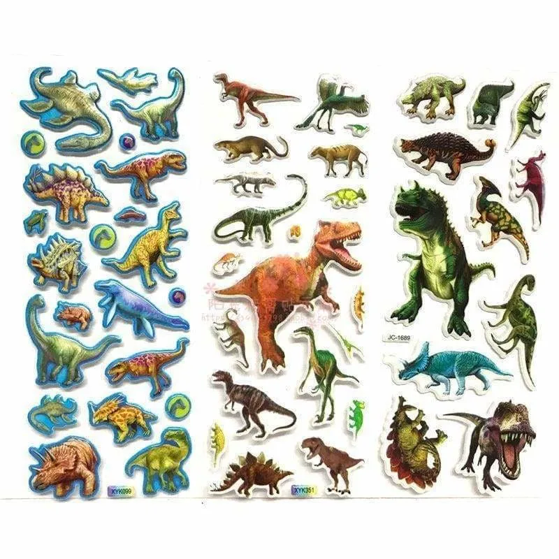 3D Colorful Dinosaur Stickers kids