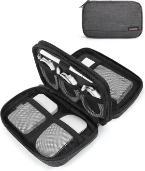 BAGSMART Electronic Organizer Travel Case, Cord Organizer Travel Cable Bag, Charger Pouch, Tech Pouch as Travel Accessories, for Phone, Power Bank, SD Card (Black)