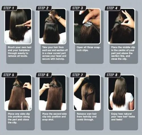 Benehair Clip in Hair Extensions 8PCS 26inch Long Straight Synthetic Hairpieces Dark Red Hair Extensions Double Weft Hairpieces for Women Full Head Cosplay Party Wedding Hairpiece