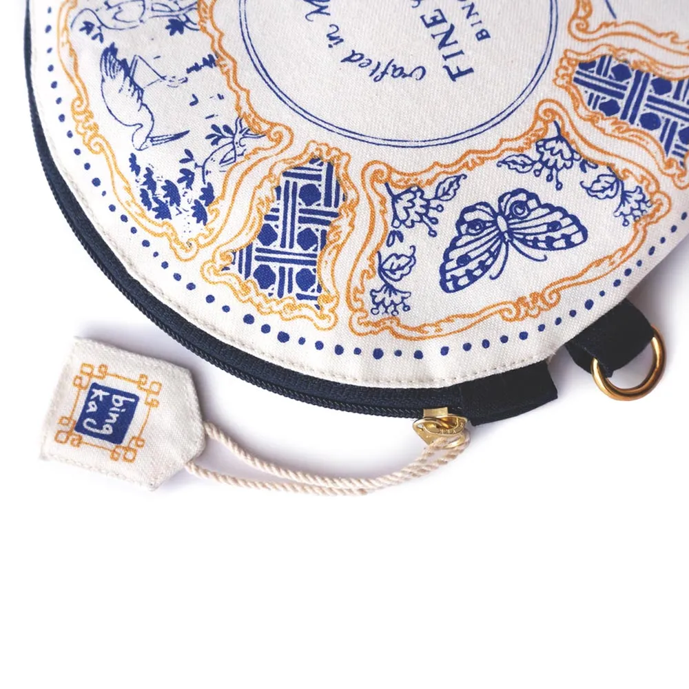 Blue Saucer Round Pouch