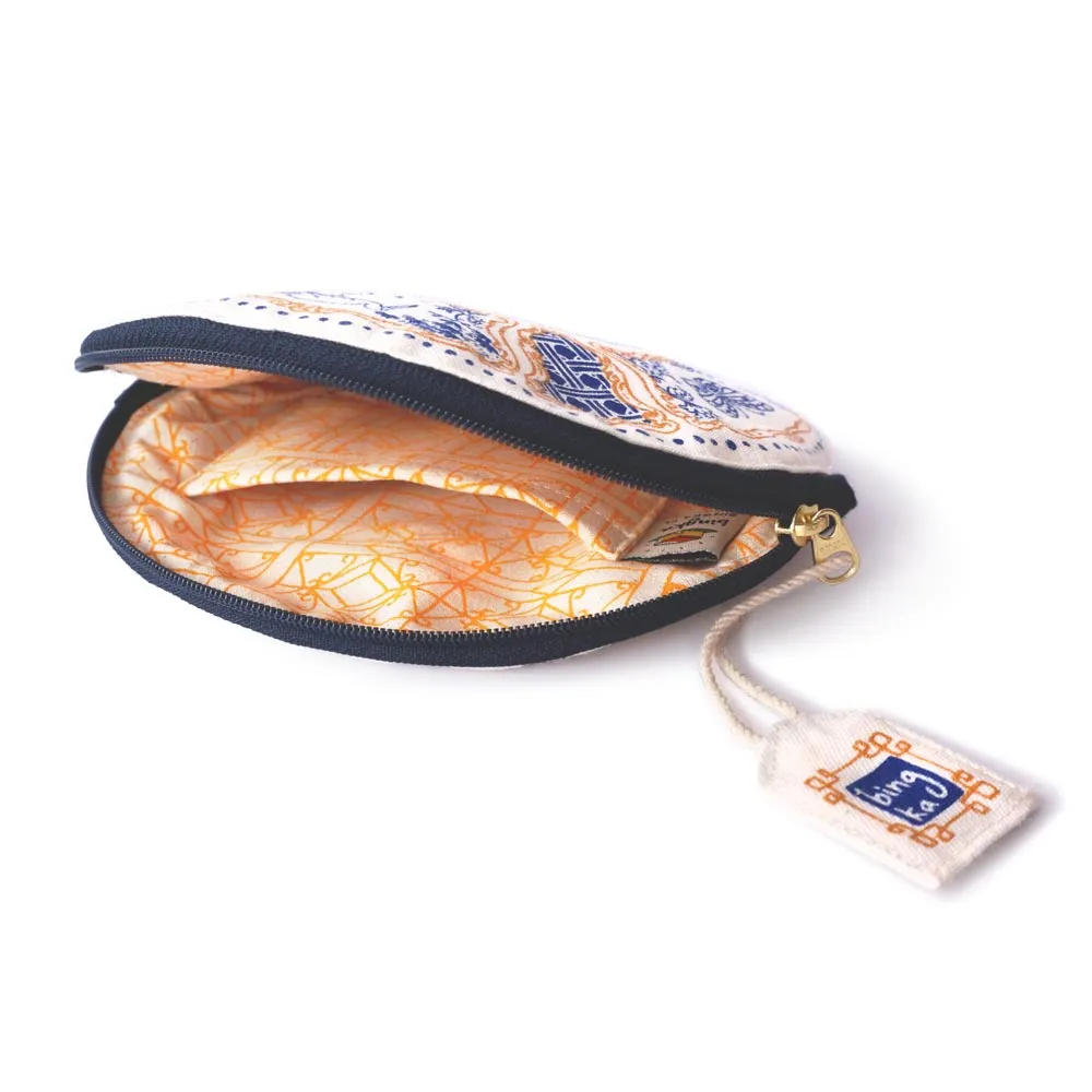 Blue Saucer Round Pouch