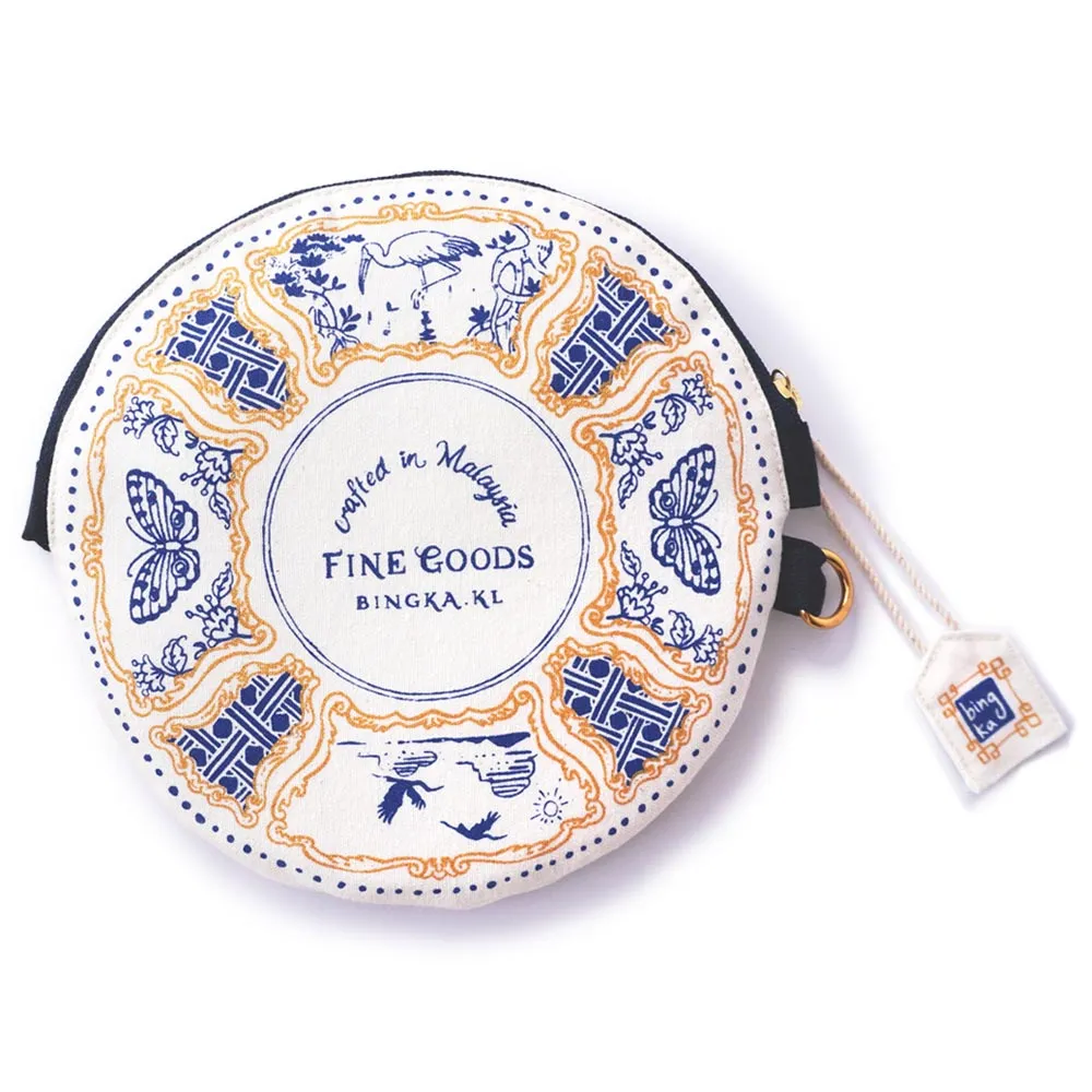 Blue Saucer Round Pouch