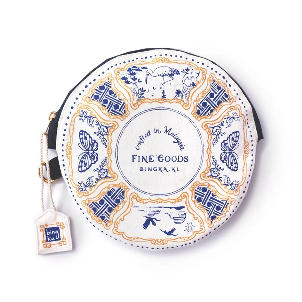 Blue Saucer Round Pouch