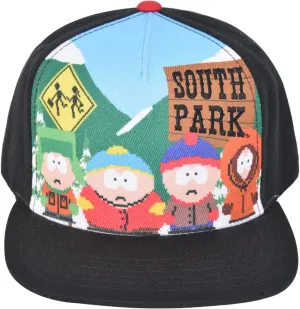 Concept One South Park Gang 8-bit Style Adjustable Snapback Baseball Hat with Flat Brim