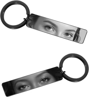Customized Double-sided Keychain Stainless Steel Personalized Engraved Text Name Keychain Gifts for Men and Women