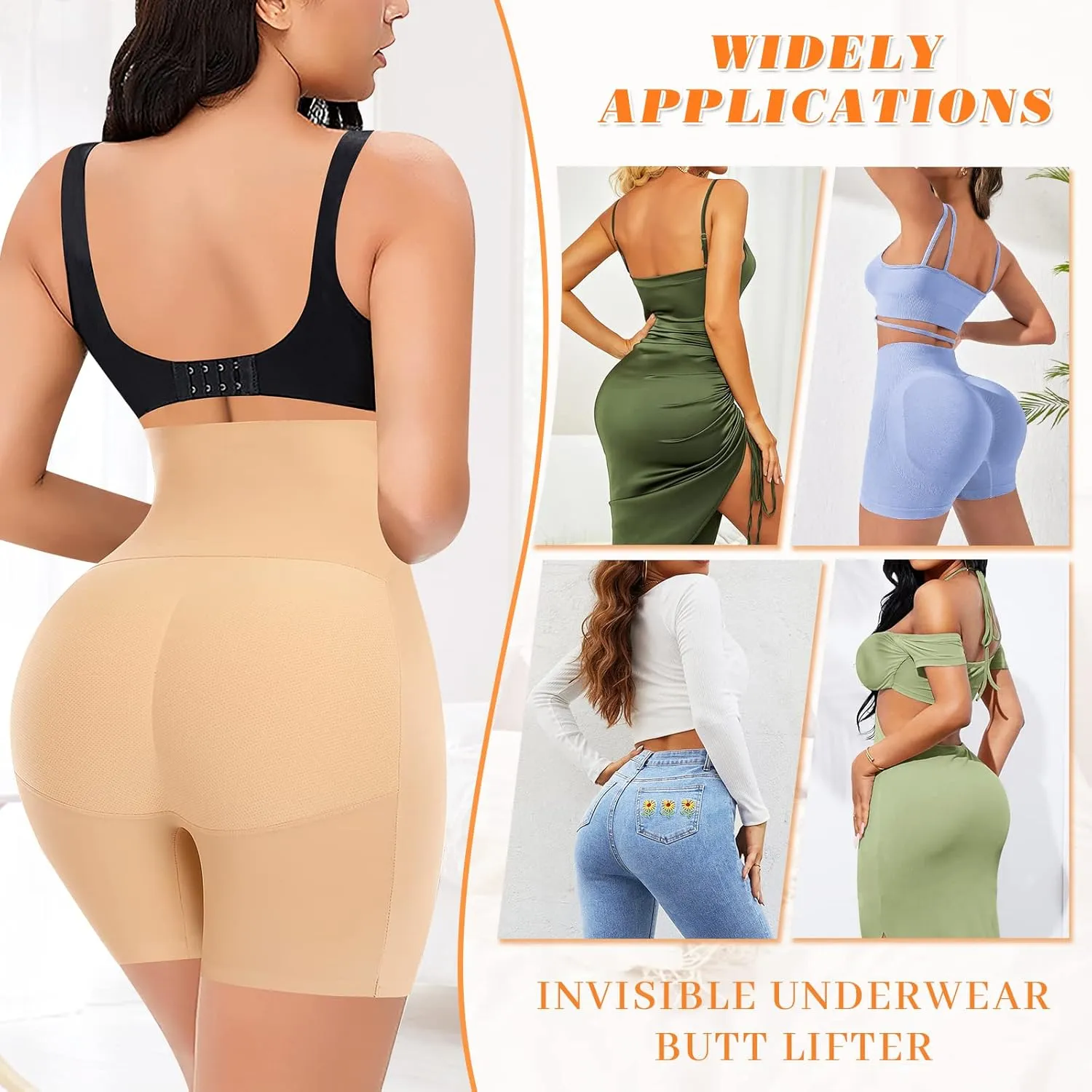 DERCA Butt Lifter Panties Padded Underwear for Women Seamless Booty Pads Hip Enhancer Panty