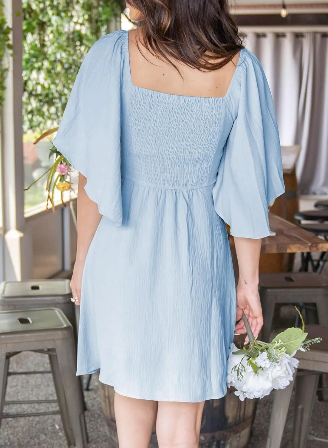 Dokotoo Womens Dresses 2025 Spring Summer Deep V Neck Elegant Bow tie Mini Dress S-XL