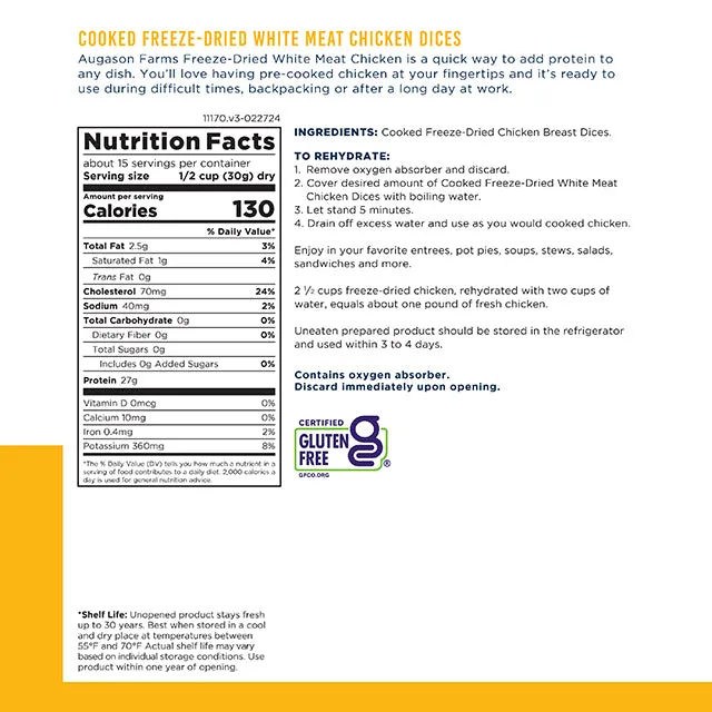 Freeze-Dried White Meat Chicken