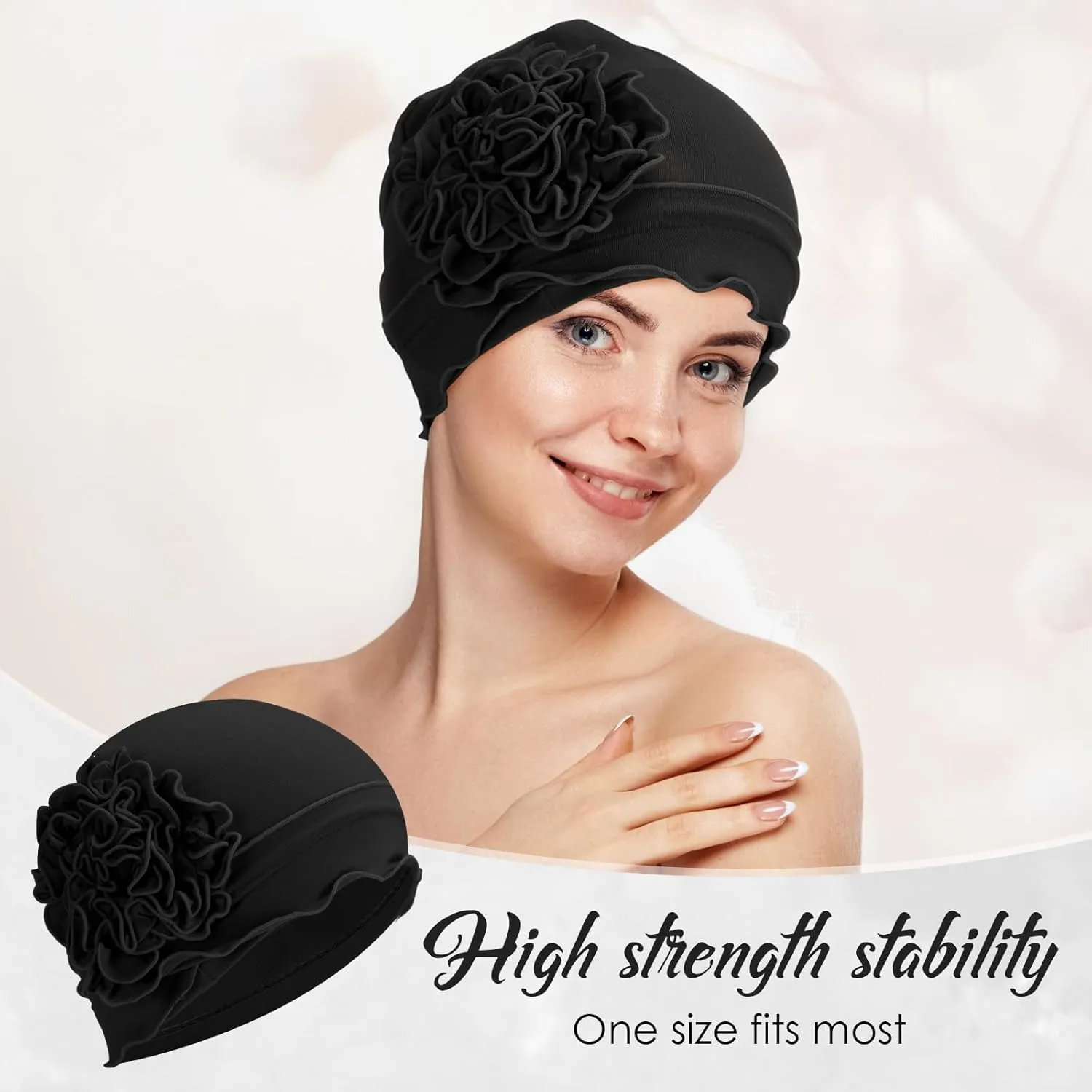 Geyoga Cotton Beanie Turban Headwear for Women Soft Chemo Hats Cancer Elastic Headwear for Women with Hair Loss