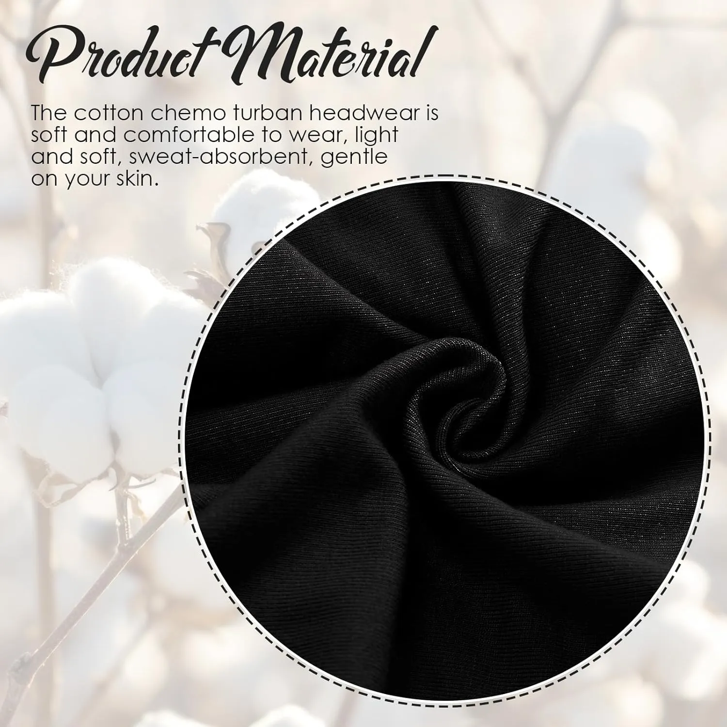 Geyoga Cotton Beanie Turban Headwear for Women Soft Chemo Hats Cancer Elastic Headwear for Women with Hair Loss