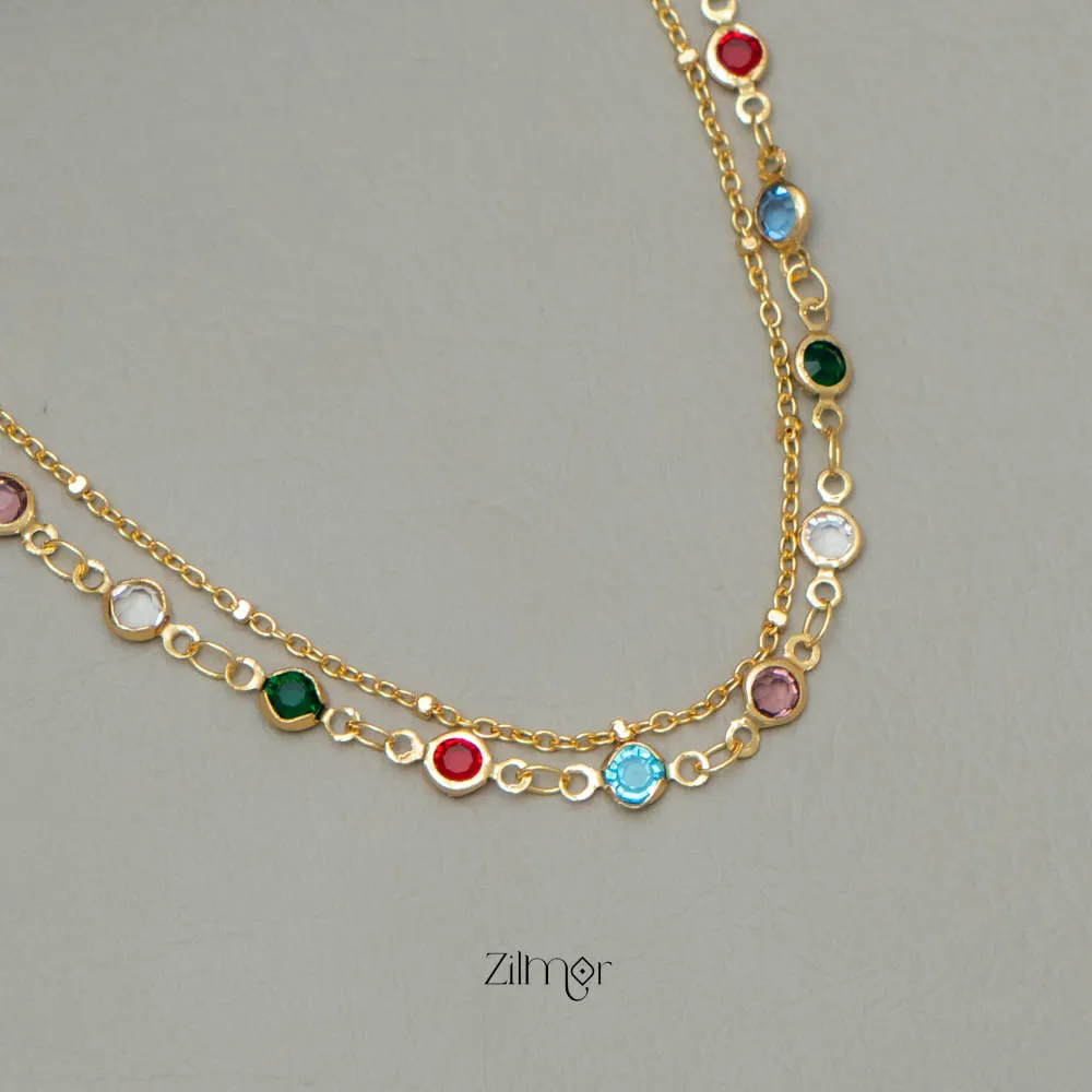 KY101775 - Double layer AD Stone Necklace
