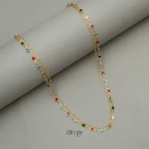 KY101775 - Double layer AD Stone Necklace