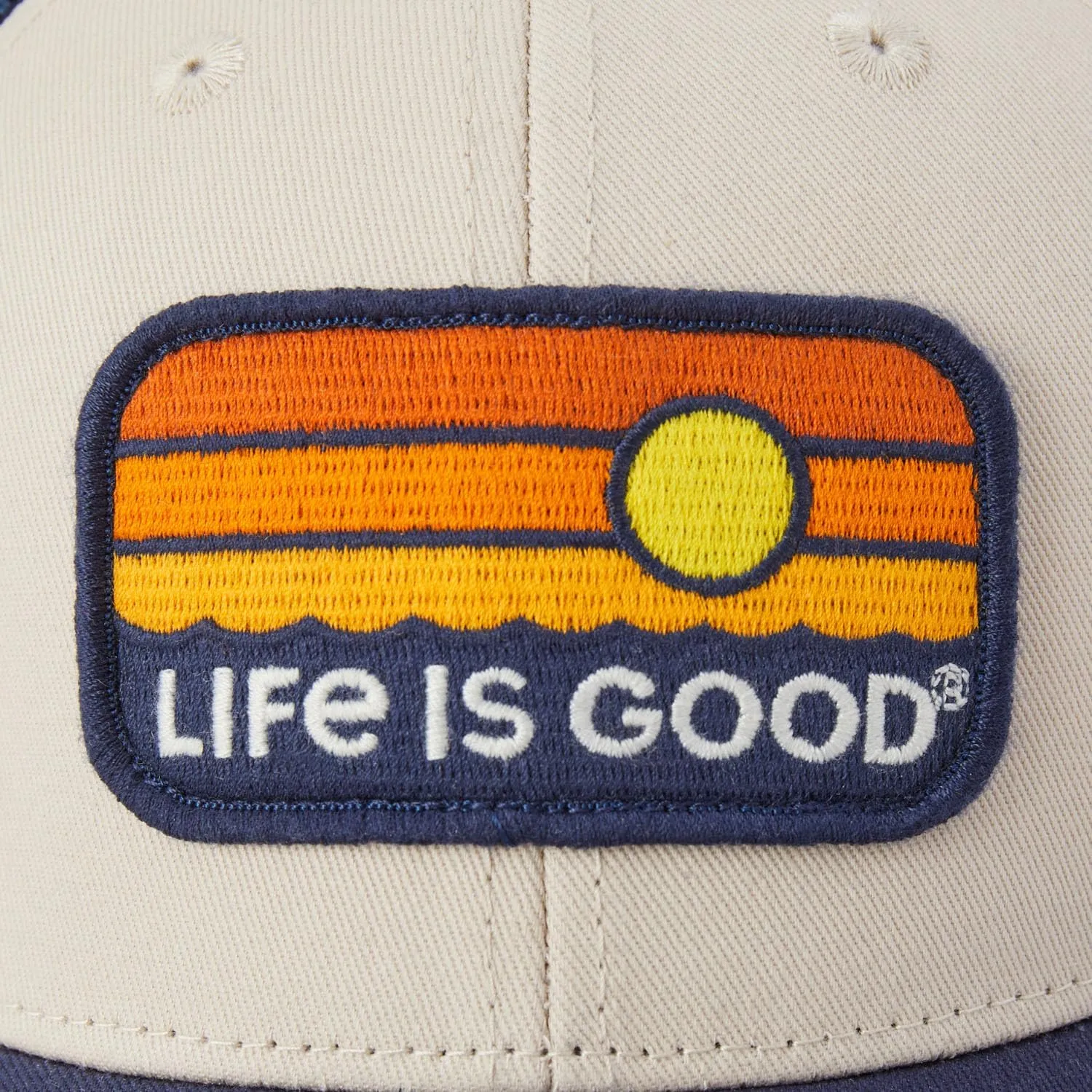 Life is Good - Unisex Sunrise Water Stripe Trucker Hat