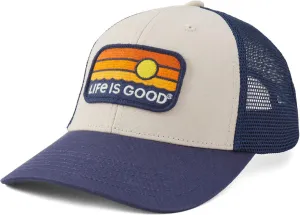 Life is Good - Unisex Sunrise Water Stripe Trucker Hat