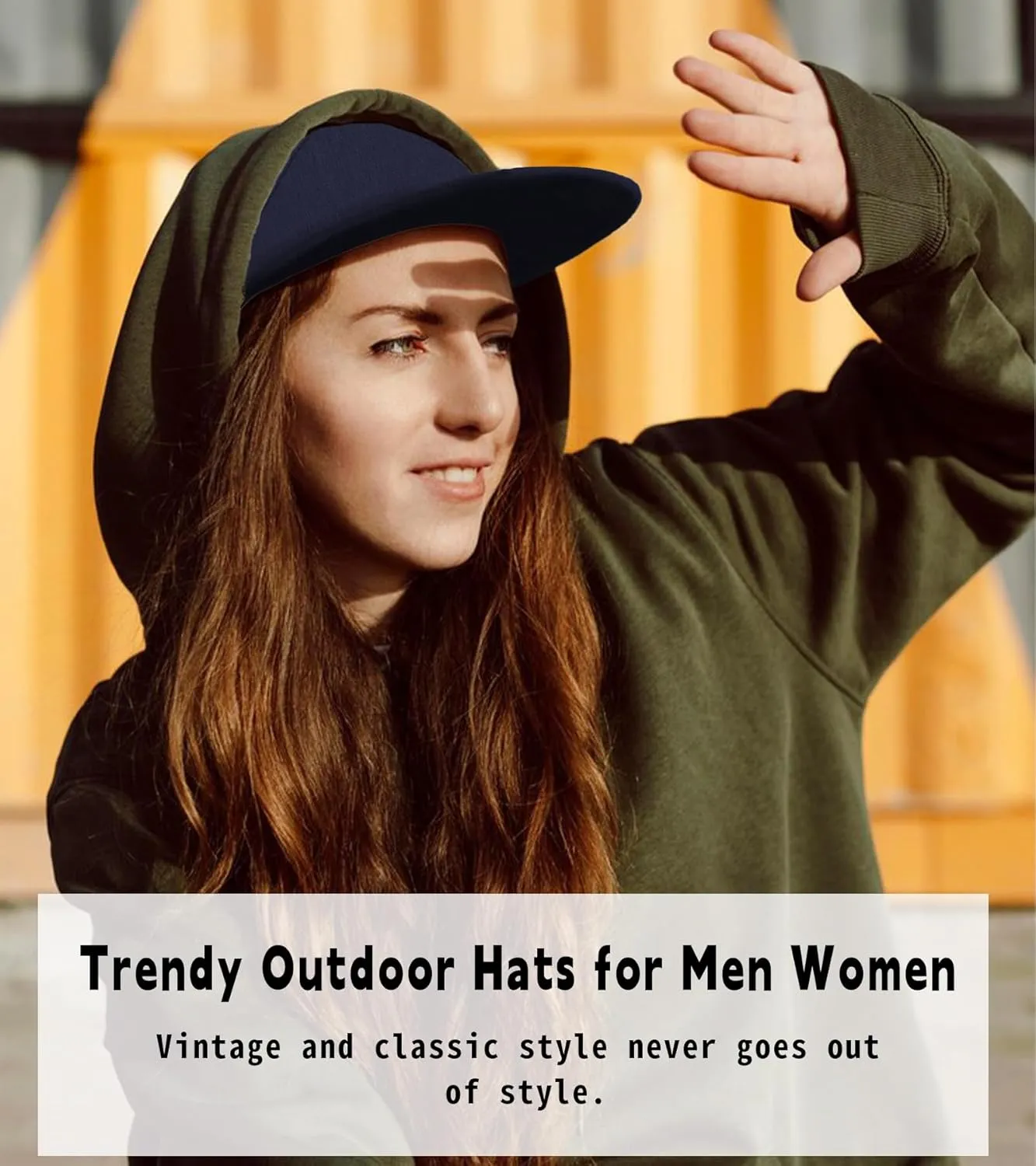 Men Flat Brim Adjustable Snapback Trucker Hat 6 Panel Camper Style Hat Blank Mesh Back Baseball Cap