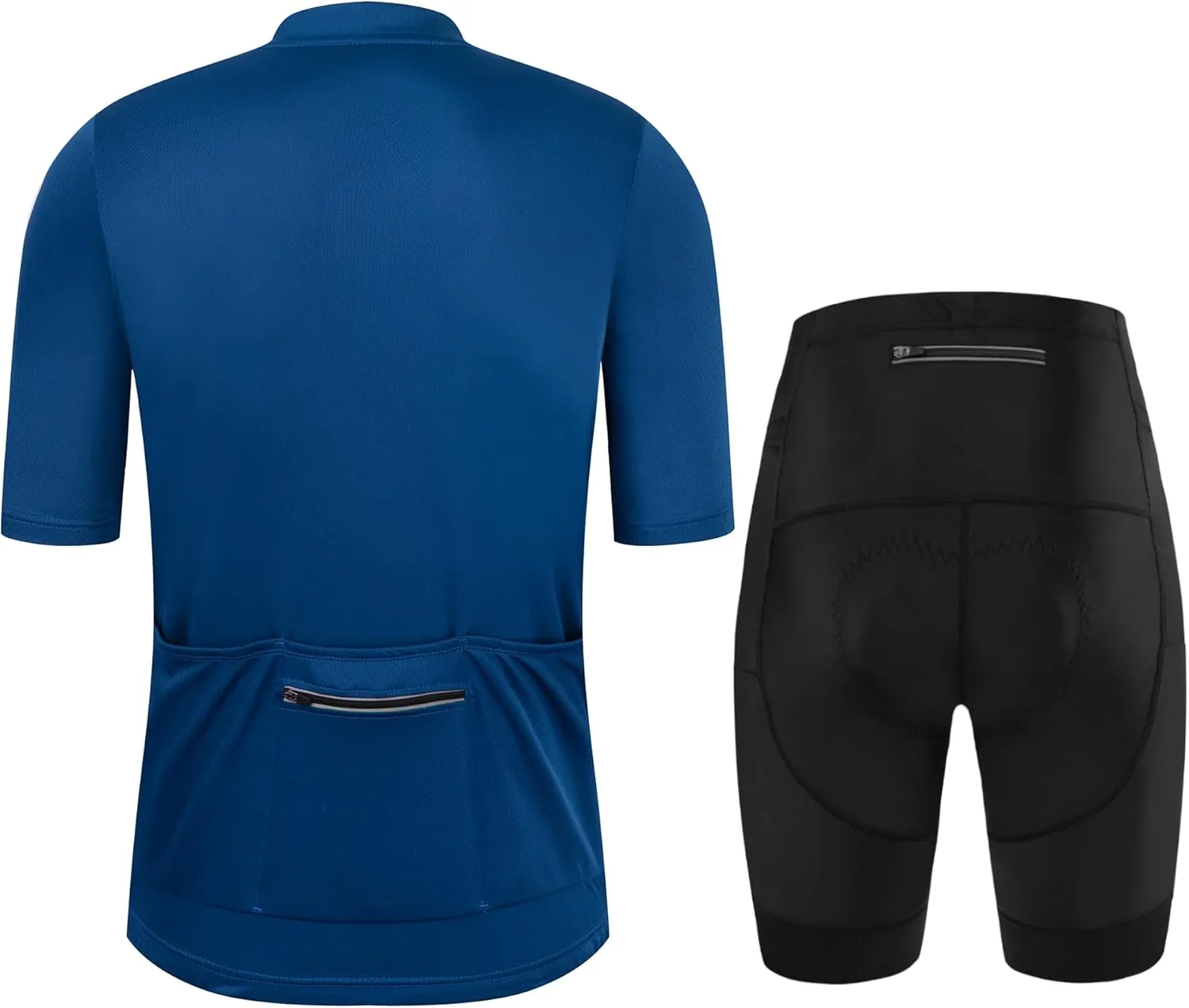 Men's Cycling Jersey 1/3 Zipper Cycling Clothing Set Solid Color Club Fit, Bike Jersey and Shorts Zipper Pocket