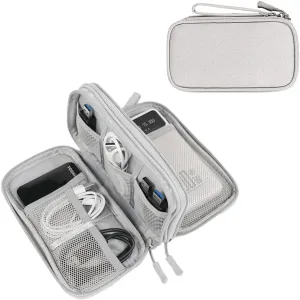 NIMOSA Portable Cable Organizer Travel Cable Organizer Pouch Electronic Accessories Carry Case Waterproof Power Protection USB Hard Disk Box Storage Bag for Cord, Charger, Phone, Earphone Grey