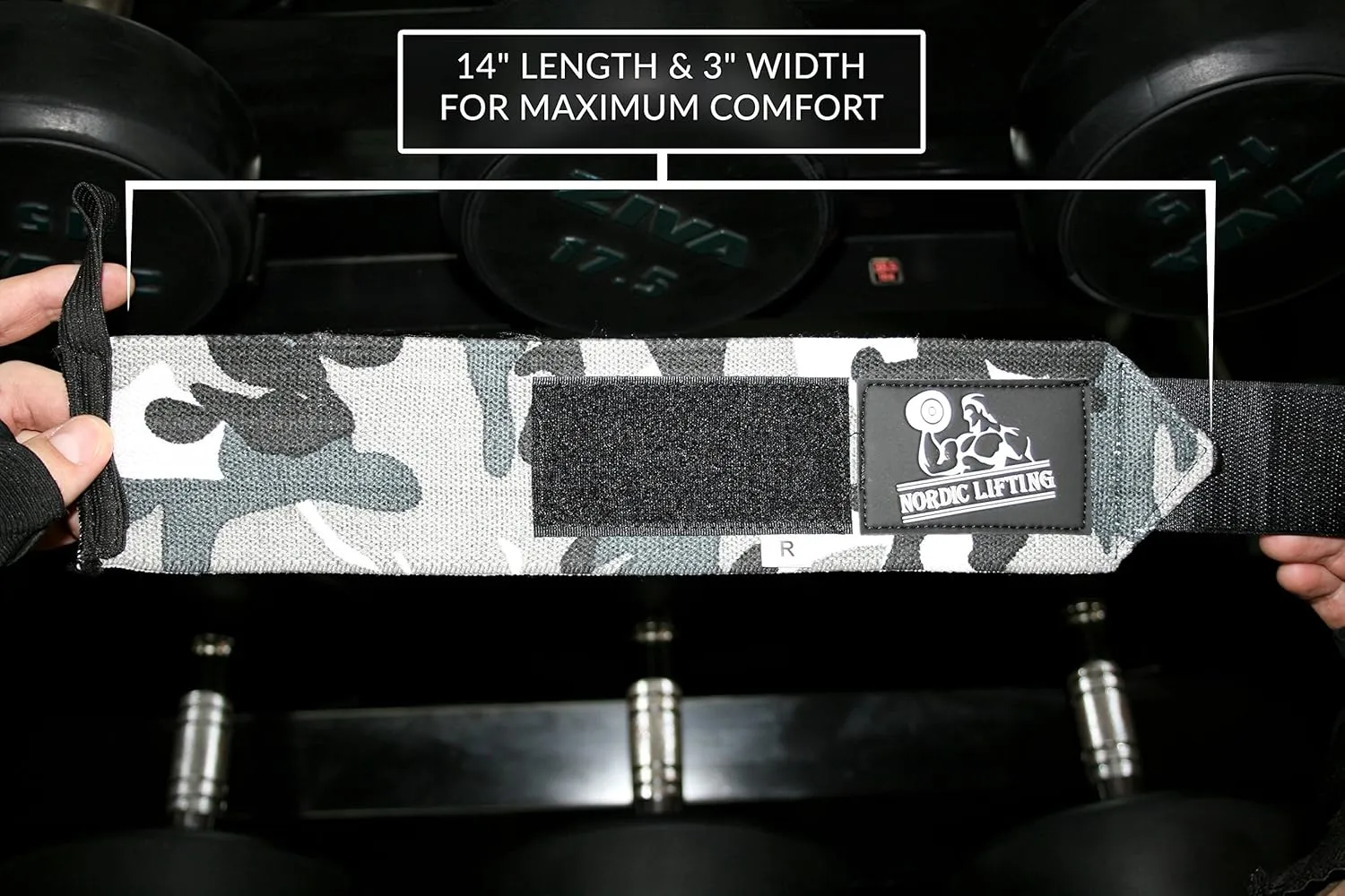 Nordic Lifting Wrist Wraps (2 Pairs/4 Wraps) 14" for Weightlifting | Cross Training | Powerlifting - for Women & Men - Improve Hand Strength & Support During Weight Lifting 1 Year Warranty