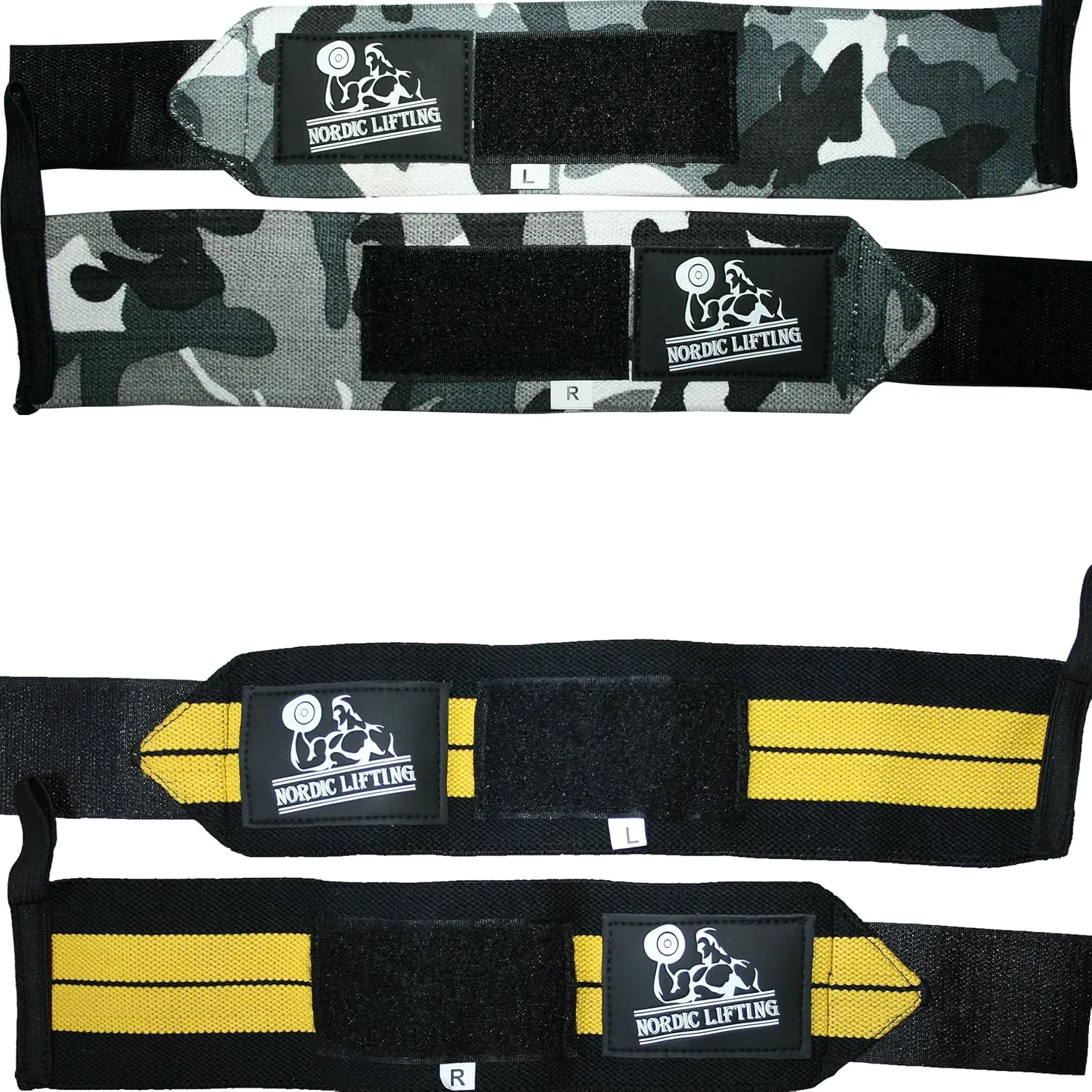 Nordic Lifting Wrist Wraps (2 Pairs/4 Wraps) 14" for Weightlifting | Cross Training | Powerlifting - for Women & Men - Improve Hand Strength & Support During Weight Lifting 1 Year Warranty