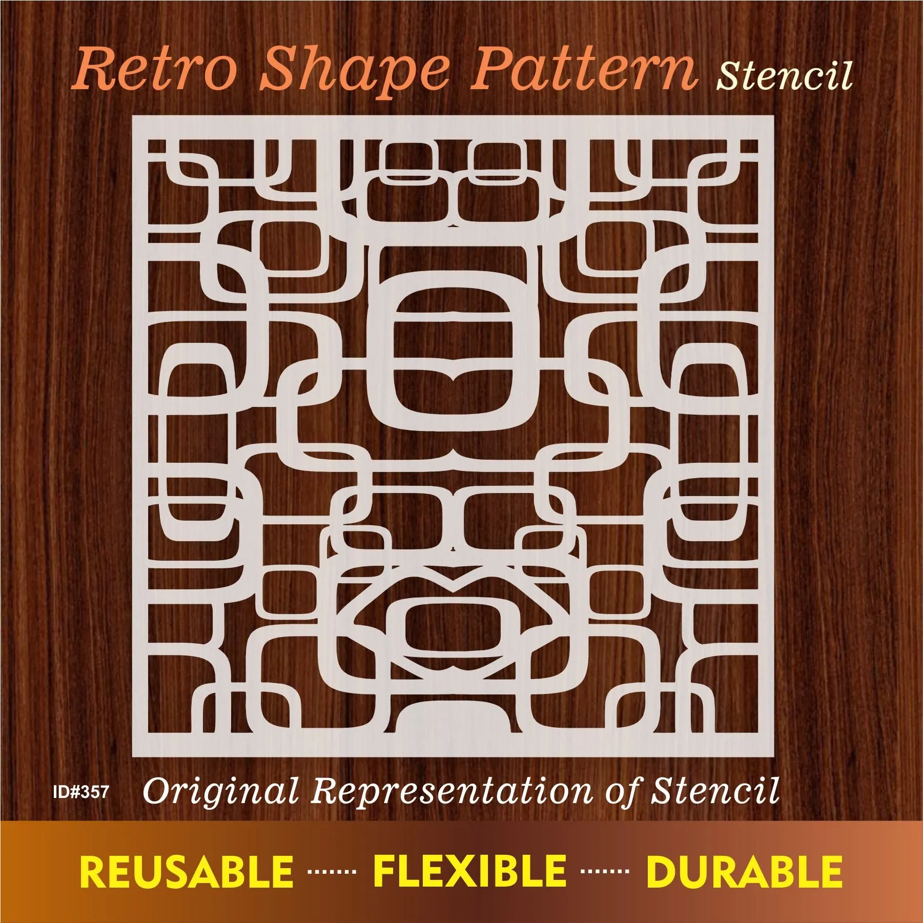 Retri Shape Pattren Reusable Stencil For Canvas And Wall Painting. ID #357