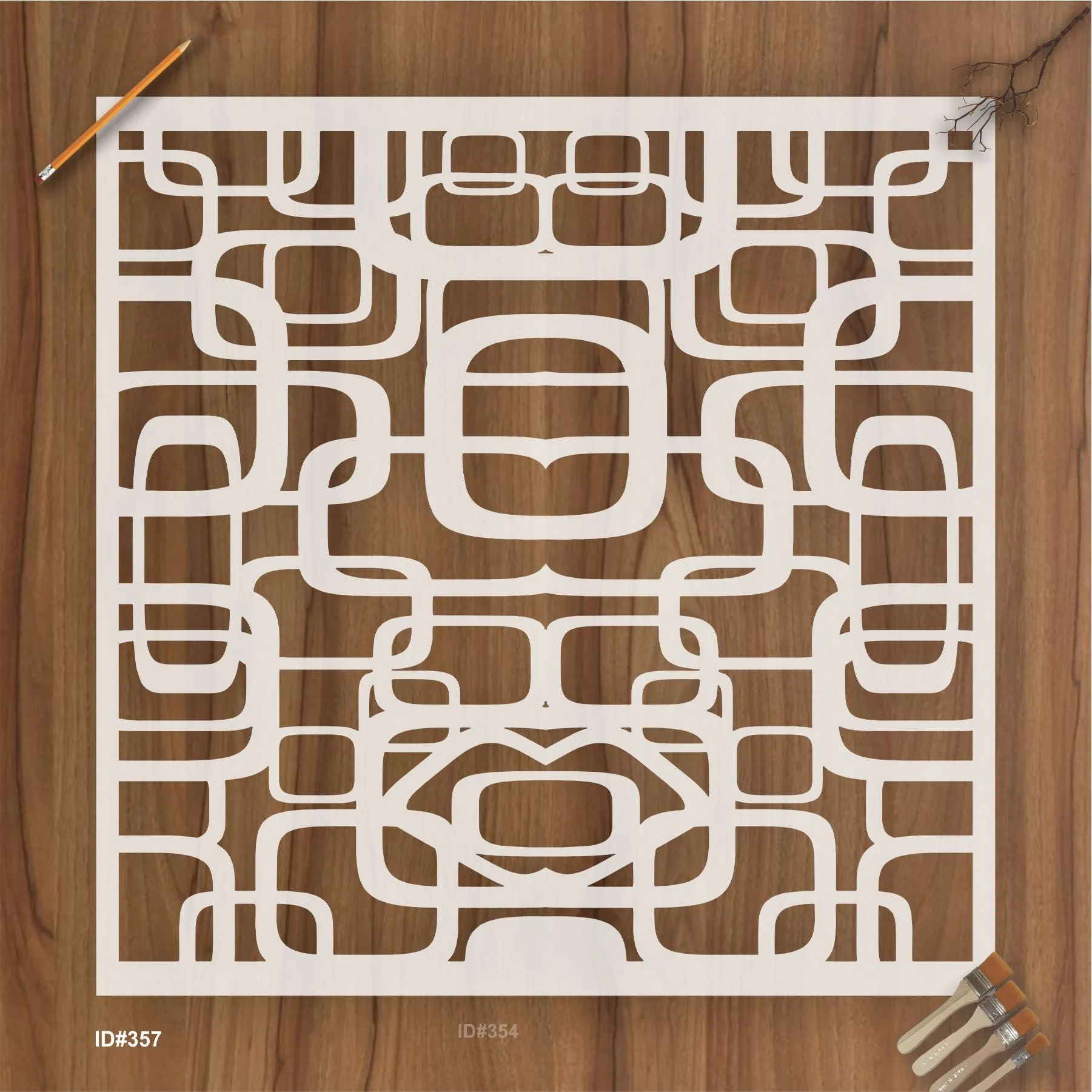 Retri Shape Pattren Reusable Stencil For Canvas And Wall Painting. ID #357