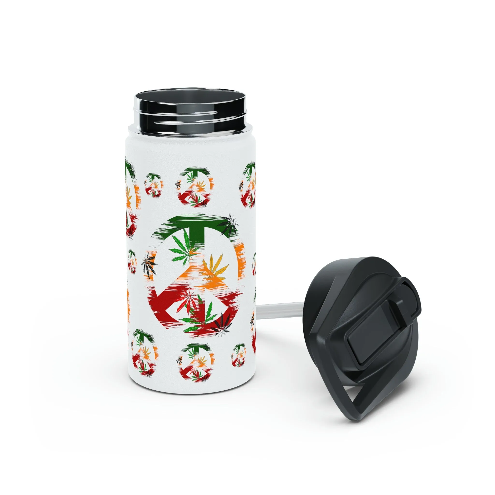 Stainless Steel Water Bottle, Standard Lid Water Bottle | Vibrant and Unique Drinkware for Peaceful Sipping