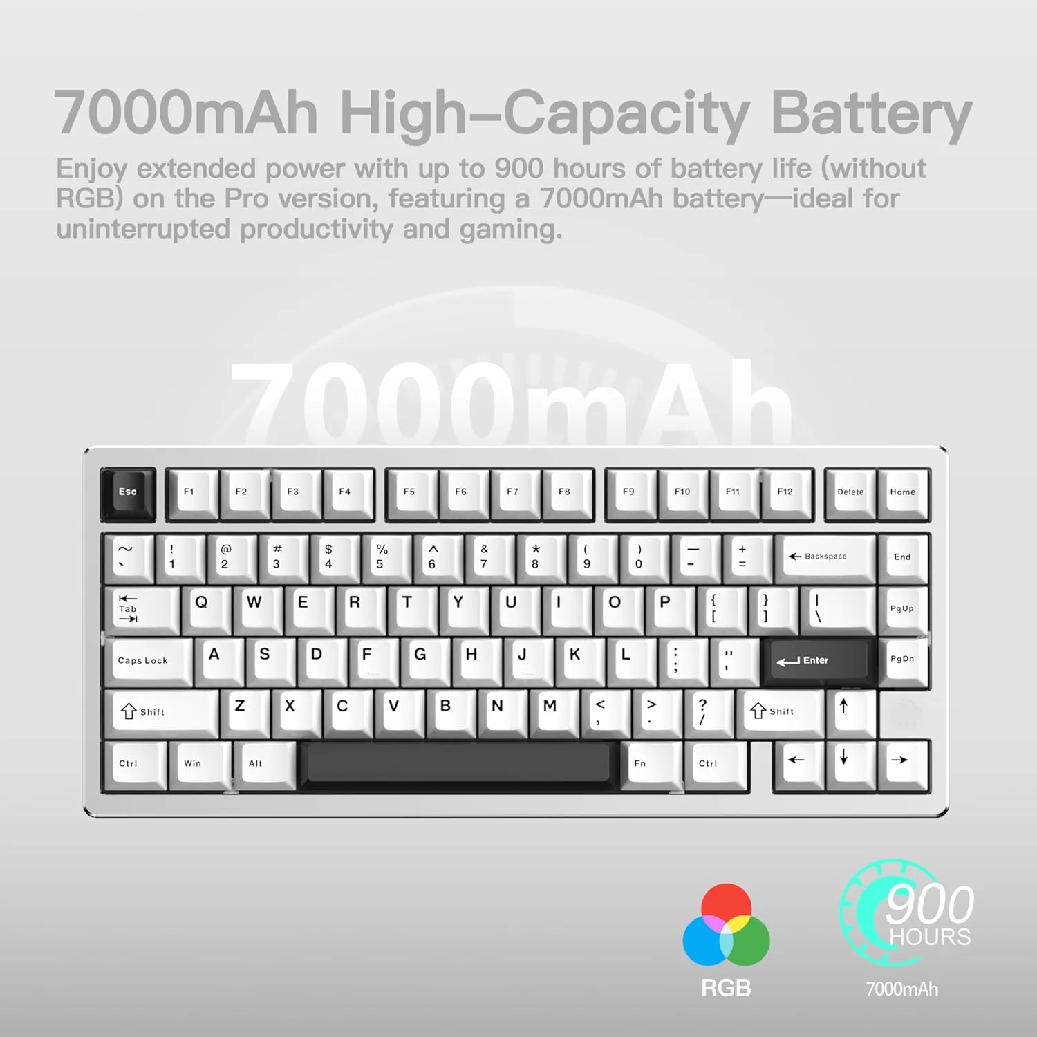 WOBKEY Rainy 75 Aluminum HMX/JWK Switches Mechanical Keyboard with Superior Acoustics, Wired, BT, 2.4G Wireless Connectivity (Pro - Silver(WOB Switch))